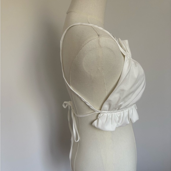 White Ruffled Women's Top - Picture 2 of 5